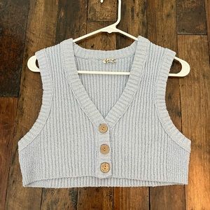 Free People Icy Blue Colby Sweater Vest